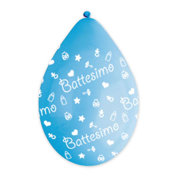 Partycolare Palloncini In Lattice 12 30 Cm Battesimo Celeste 10 Pz