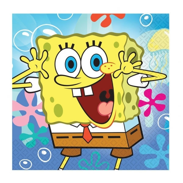Immagine di Tovaglioli Spongebob 33x33 cm 20 pezzi