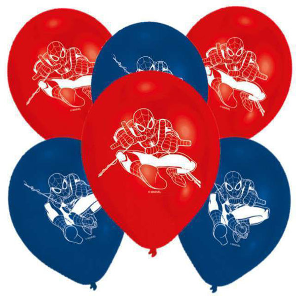 Palloncino in lattice Spider‑Man 30 cm – confezione da 6 pezzi