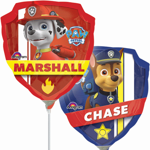 Partycolare- Palloncino Mini Shape Paw Patrol - Marshall e Chase 22 cm