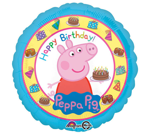 Immagine di Palloncino Mylar 43 cm Happy Birthday Peppa Pig