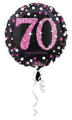 PALLONCINO NUMERO 3 ROSA ANTICO GLITTER MYLAR 105 CM