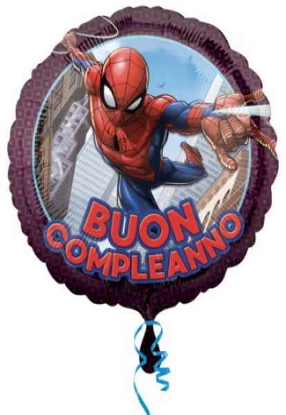 Immagine di Palloncino Mylar 43 cm Spiderman - Buon Compleanno