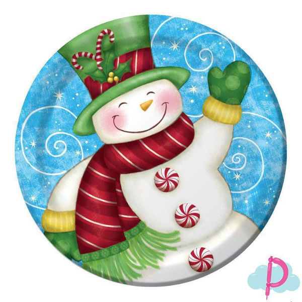 Immagine di Piatti in carta 22,2 cm Wintertime Greetings 8 pz