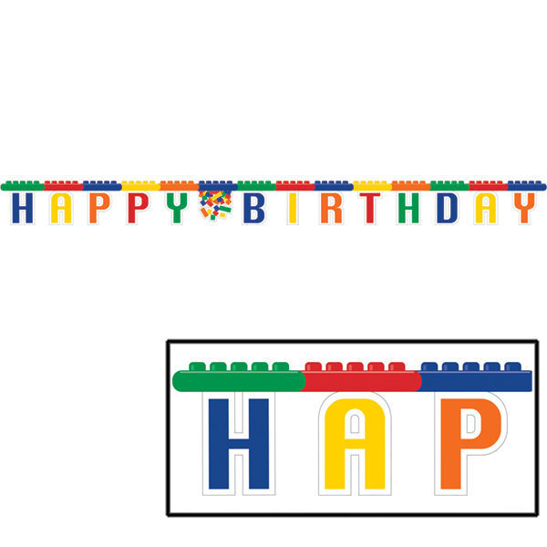 Immagine di Festone Happy Birthday Lego 2,36 m