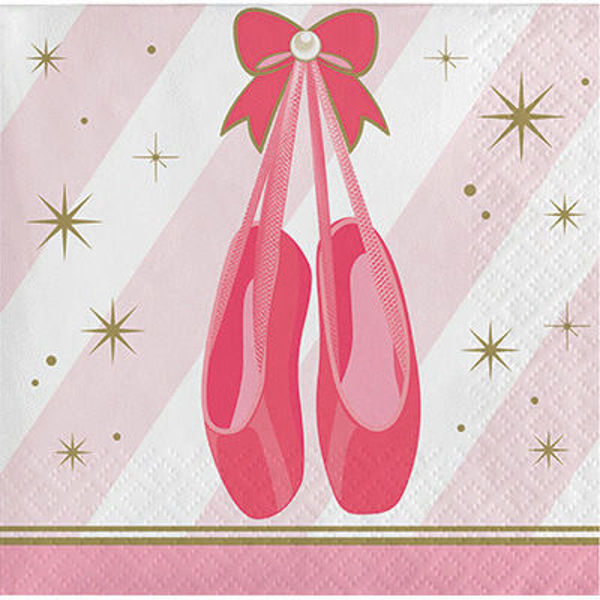 Immagine di Tovaglioli 25x25 cm Ballerina rosa 16 pezzi