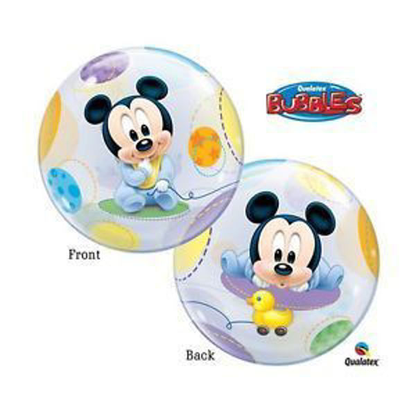 Immagine di Palloncino Qualetex - Bubbles Topolino - Baby Mickey 56 cm