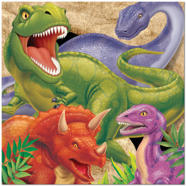 Immagine di Tovaglioli Dinosauri 33x33cm 16 pezzi