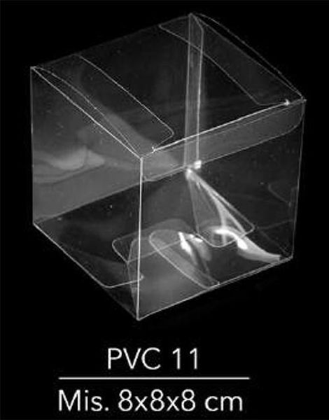 Immagine di Scatola Cubo Trasparente in Pvc 8x8x8 cm 10 pezzi