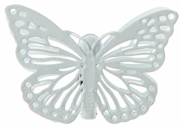 Immagine di Farfalle Segna posto Bianche in metallo 3.5 x 2.5 cm 4 pz