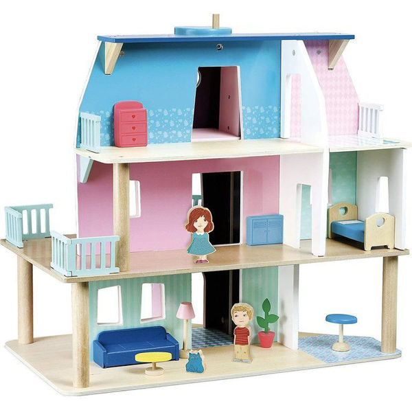 Immagine di La casa delle Bambole in legno 45x28x50 cm