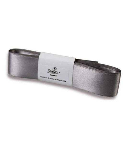 Matassina nastro doppio raso argento 25 mm x 3 metri Decora