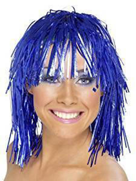 Immagine di Carnevale Accessori - Parrucca da Discoteca Blu