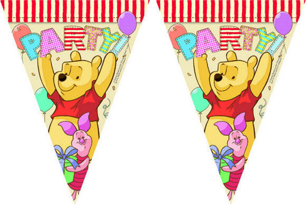 Immagine di Festone Bandierine Triangolare 3 mt Winnie The Pooh Alphabet
