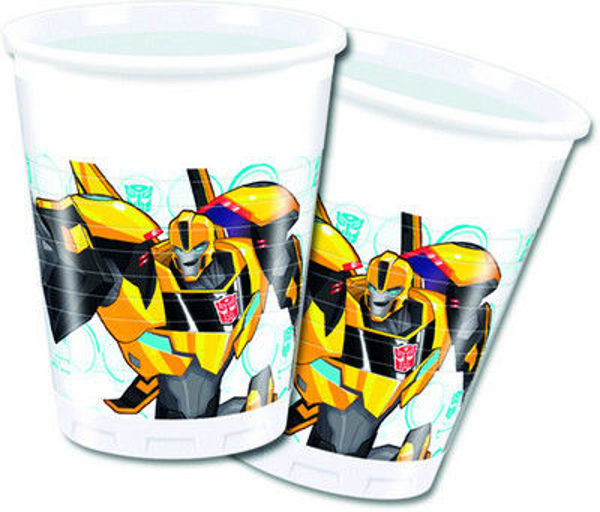Immagine di Bicchieri in plastica 200 ml Transformers 8 pz