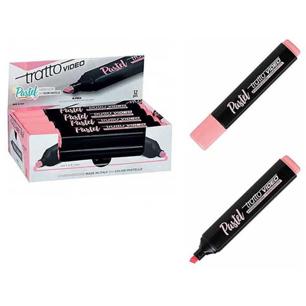 Evidenziatore Tratto Video colore rosa pompelmo pastello punta a scalpello