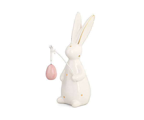 Immagine di Coniglio Bianco con Ovetto Rosa 15,5 cm
