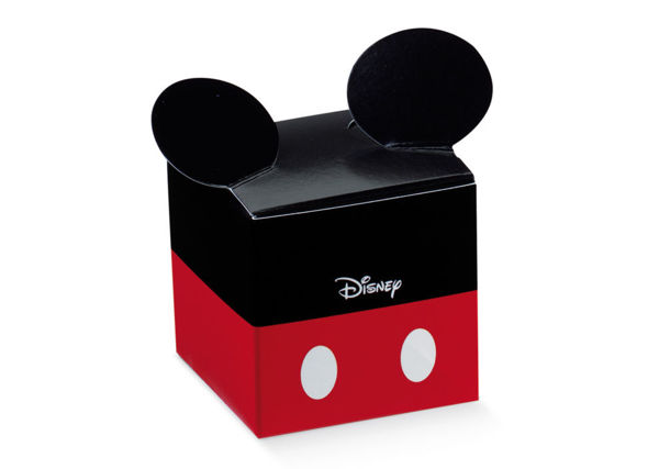 Immagine di Scatolino in Cartoncino Cubo 5x5 cm altezza 5 cm Topolino Rosso e Nero 10 pezzi