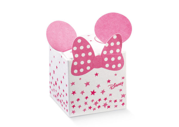 Immagine di Scatolino Cubo con Fiocco 5x5 cm Minnie Stars 10 pezzi