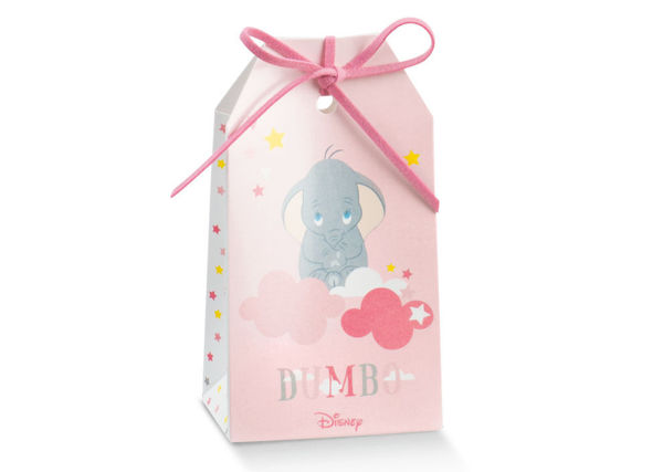 Immagine di Scatolino in Cartoncino Tag 5,5x3,5 altezza 10 cm Dumbo Rosa 10 pezzi