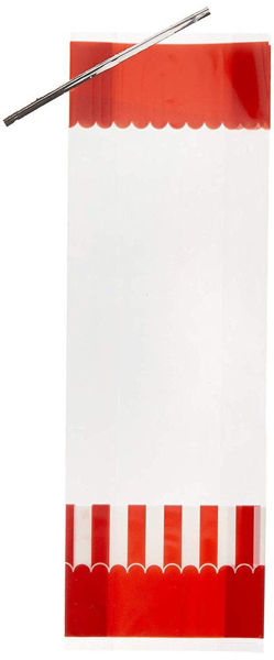 Immagine di Candy Bags - Sacchetto Portacaramelle 27x9 cm decoro Rosso 10 pz