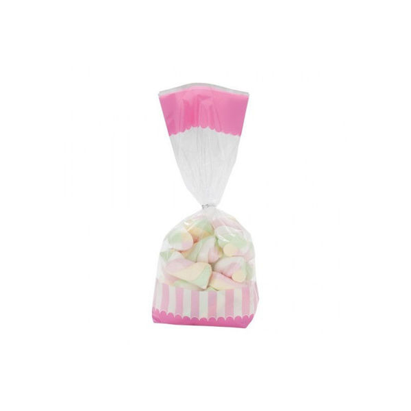 Immagine di Candy Bags - Sacchetto Portacaramelle 27x9 cm decoro Rosa 10 pz
