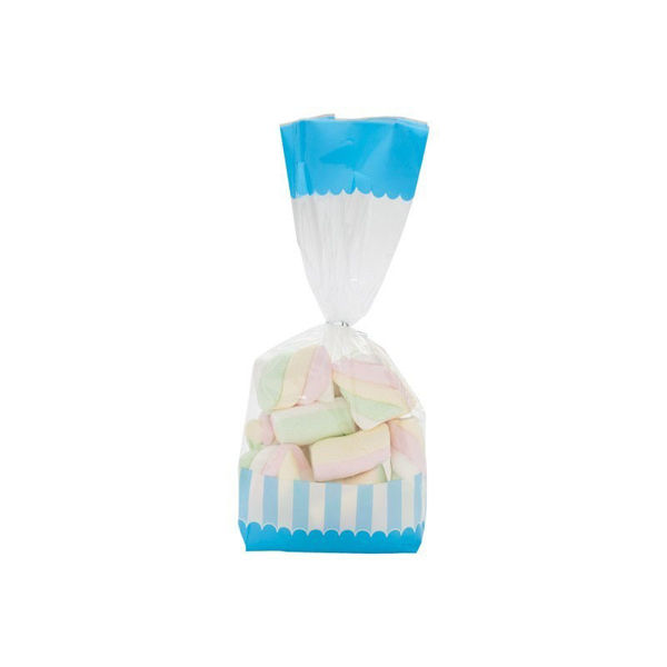 Immagine di Candy Bags - Sacchetto Portacaramelle 27x9 cm decoro Azzurro 10 pezzi
