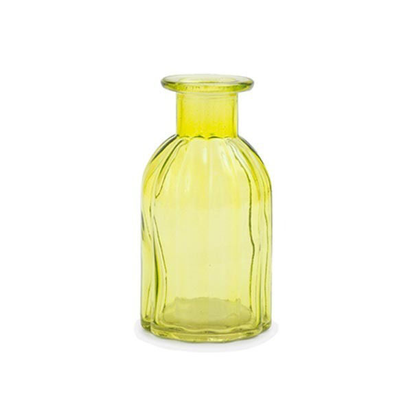 Immagine di Vasetto di Vetro Giallo a forma di Bottiglietta smerlata