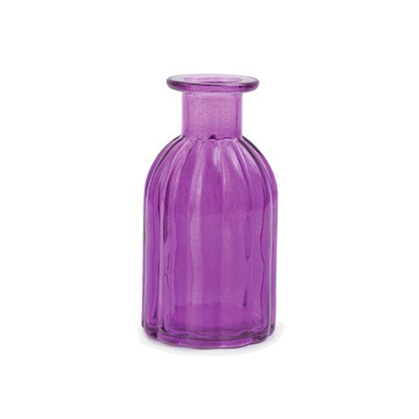 Immagine di Vasetto di Vetro Viola a forma di Bottiglietta smerlata