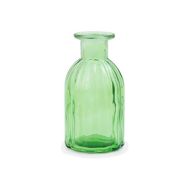 Immagine di Vasetto di Vetro Verde Lime a forma di Bottiglietta smerlata