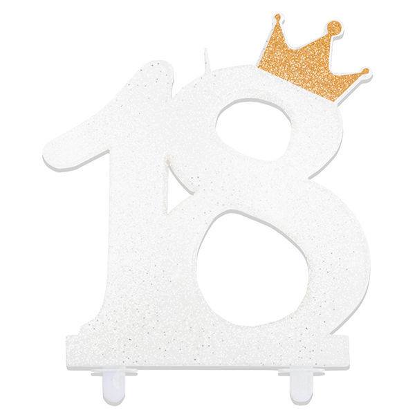 CANDELA numero 2 CELESTE con corona ORO - candelina primo compleanno per  torta