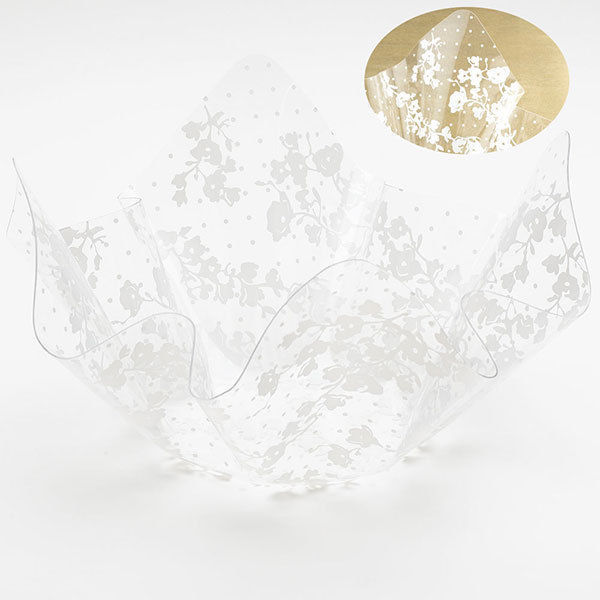 Immagine di Porta ConfettiTrasparente con decorazioni Bianche 26x15,5 cm