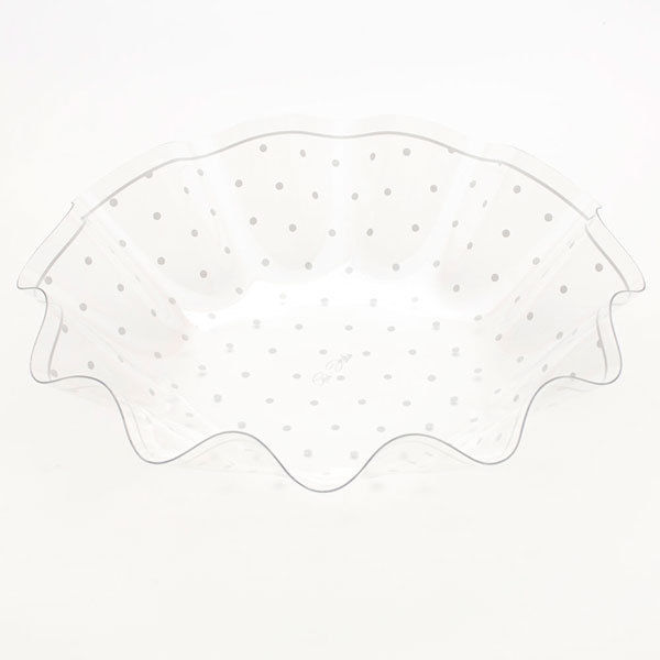 Immagine di Porta Confetti Trasparente con decorazioni Pois Bianco 28x7,2 cm