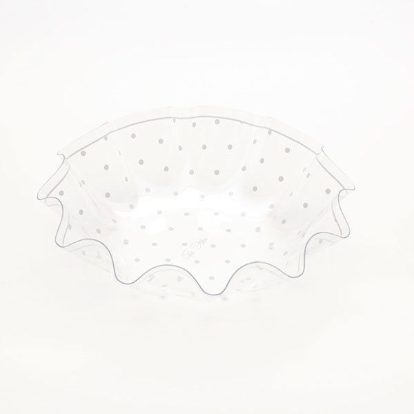 Immagine di Porta Confetti Trasparente con decorazioni Pois Bianco 22x6,5 cm