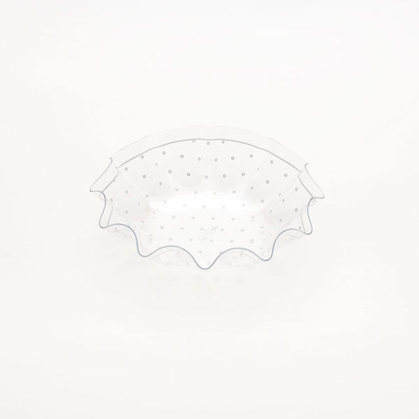 Immagine di Porta Confetti Trasparente con decorazioni Pois Bianco 16x4,5 cm