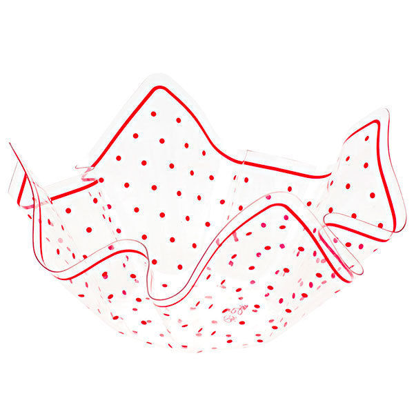 Immagine di Porta Confetti Trasparente con decorazioni Pois Rosso 26x15,5 cm