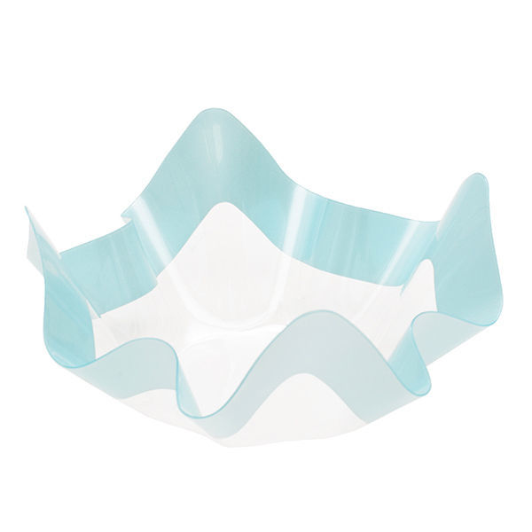 Immagine di Porta Confetti Trasparente con Decorazione Azzurro Perlato 22,5x12 cm