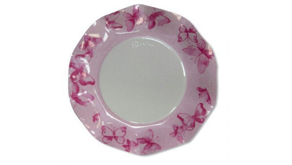 Immagine di Piatti 27 cm Farfalle Pink 8 pezzi