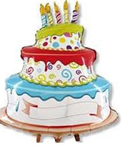 Immagine di Palloncino Mylar Super Shape Torta Compleanno cm 91x112