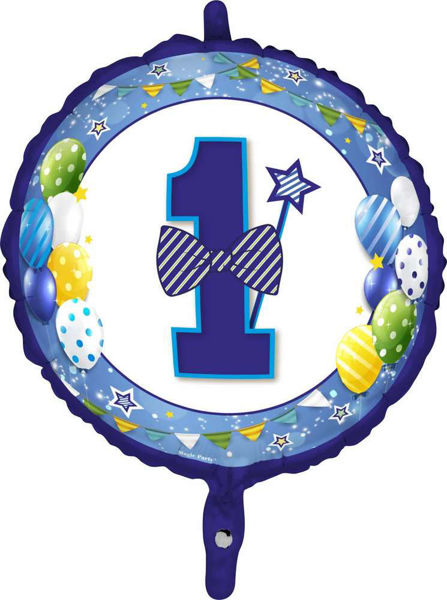 Immagine di Palloncino Mylar Primo Compleanno Celeste new 45 cm