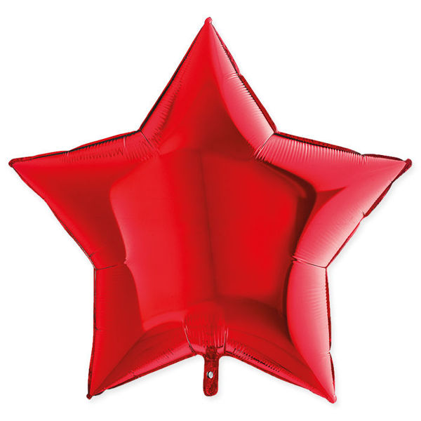 Immagine di Palloncino Super Shape 36" 90 cm Stella Rosso metallizzato