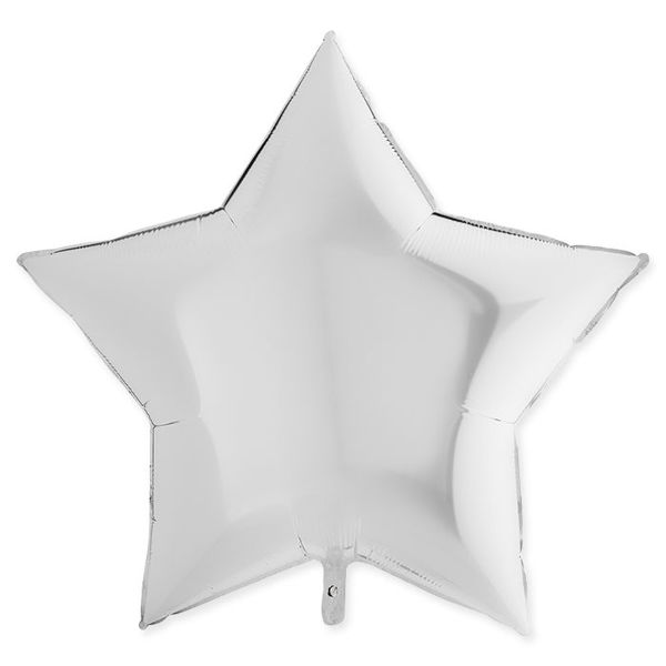 Immagine di Palloncino Super Shape 36" 90 cm Stella Bianco metallizzato