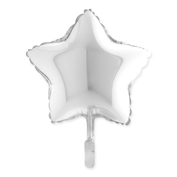 Immagine di Palloncino Mini Shape 9" 23 cm Stella Bianco Metallizzato