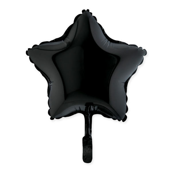 Immagine di Palloncini Mylar Stella 9'' 25 cm Nero Metal 5 pezzi