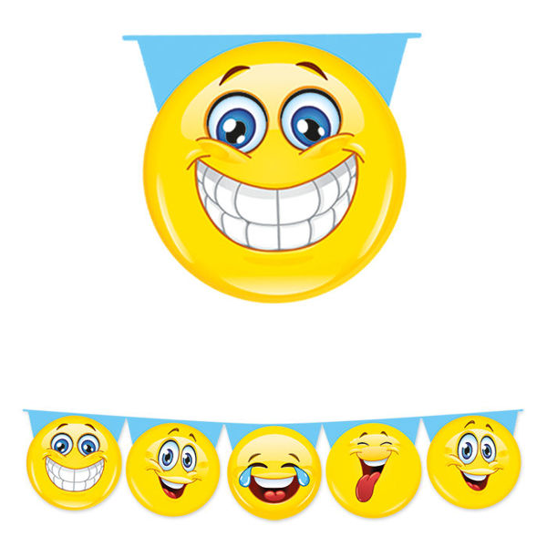 Immagine di Festone Decorativo Sagomato Emoticons Smile 6 metri