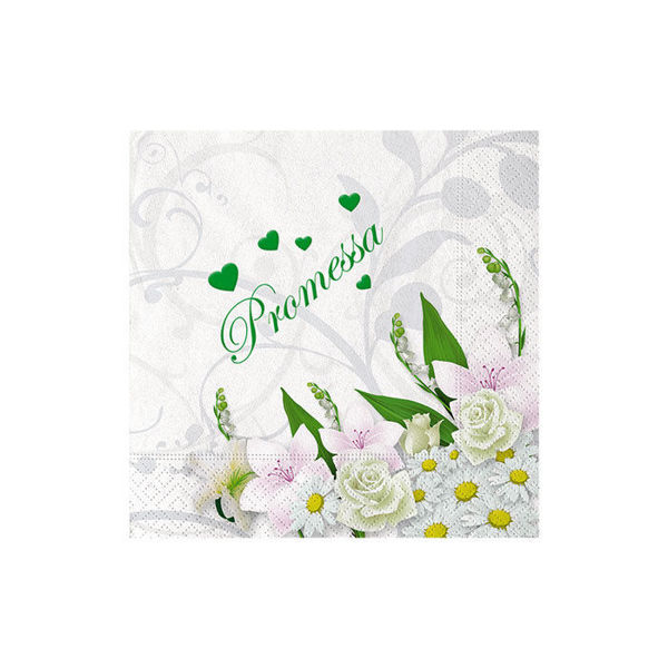 Immagine di Tovaglioli 25x25 cm Promessa Bouquet 20 pezzi