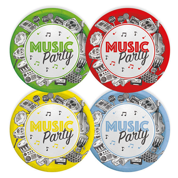 Immagine di Piatti 18 cm Mix Music Party 8 pezzi