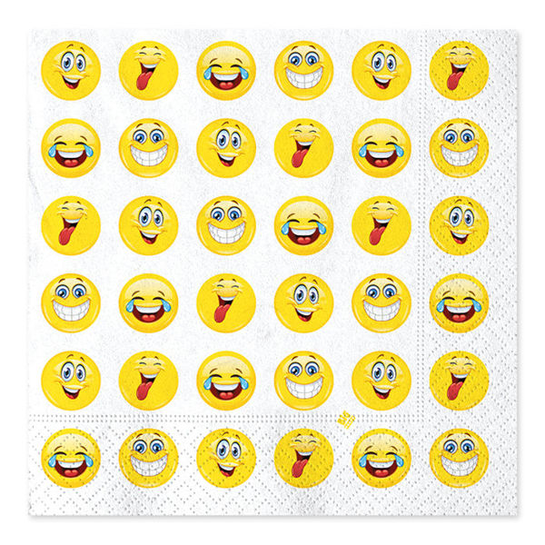 Immagine di Tovaglioli 33x33 cm Emoticons Smile 20 pezzi