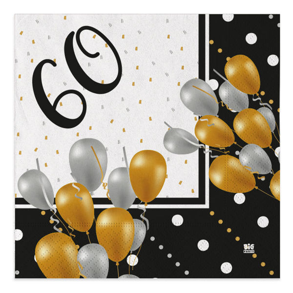 Immagine di Tovaglioli 33x33 cm 60 anni Prestige 20 pezzi