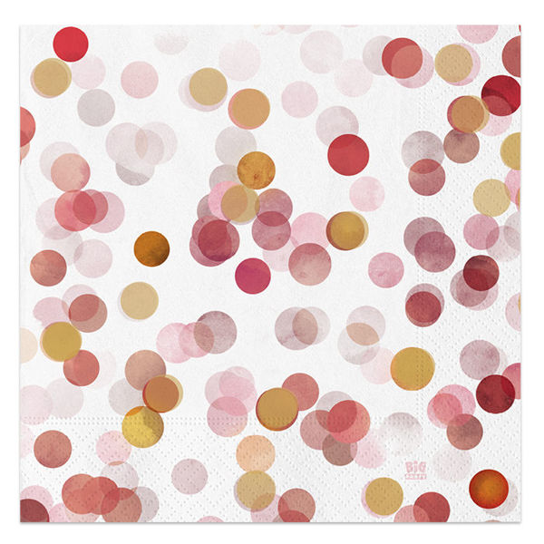 Immagine di Tovaglioli 33x33 cm Coriandoli Rosa 8 Pezzi